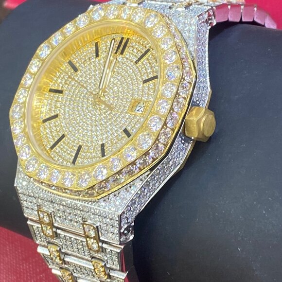 Gold and Silver Moissanite Watch - Picture 7 of 8